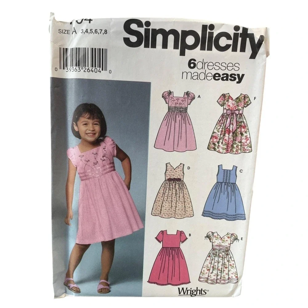 Simplicity Sewing Pattern Lot of 4 Patterns UNCUT Girls Pants Top Dresses sz 3-8
